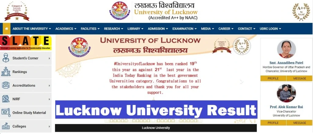 lucknow university ba 1st year result